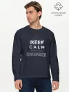 Мужской лонгслив базовый / Keep Calm Engineer