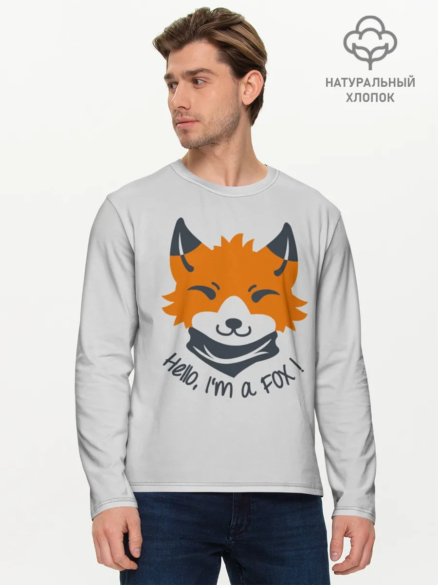 Мужской лонгслив базовый / Hello Fox