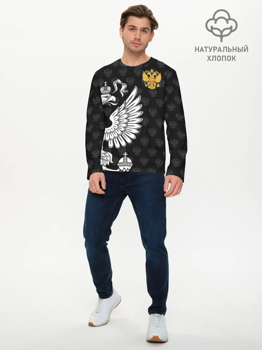 Мужской лонгслив базовый / Россия / Премиум Black
