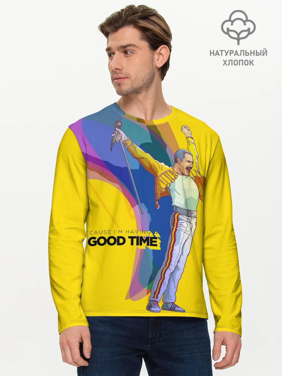 Мужской лонгслив базовый / Фредди Меркьюри