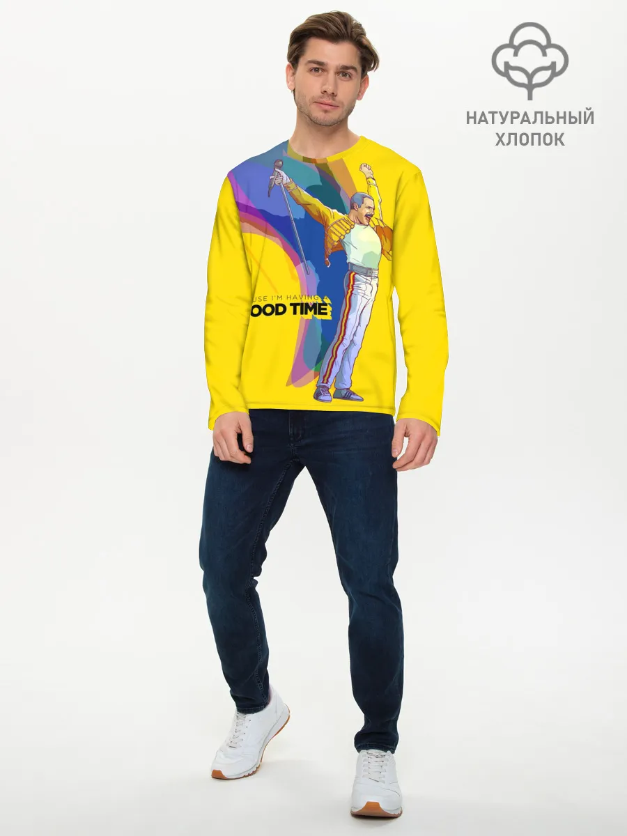 Мужской лонгслив базовый / Фредди Меркьюри