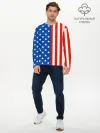 Мужской лонгслив базовый / Американский Флаг