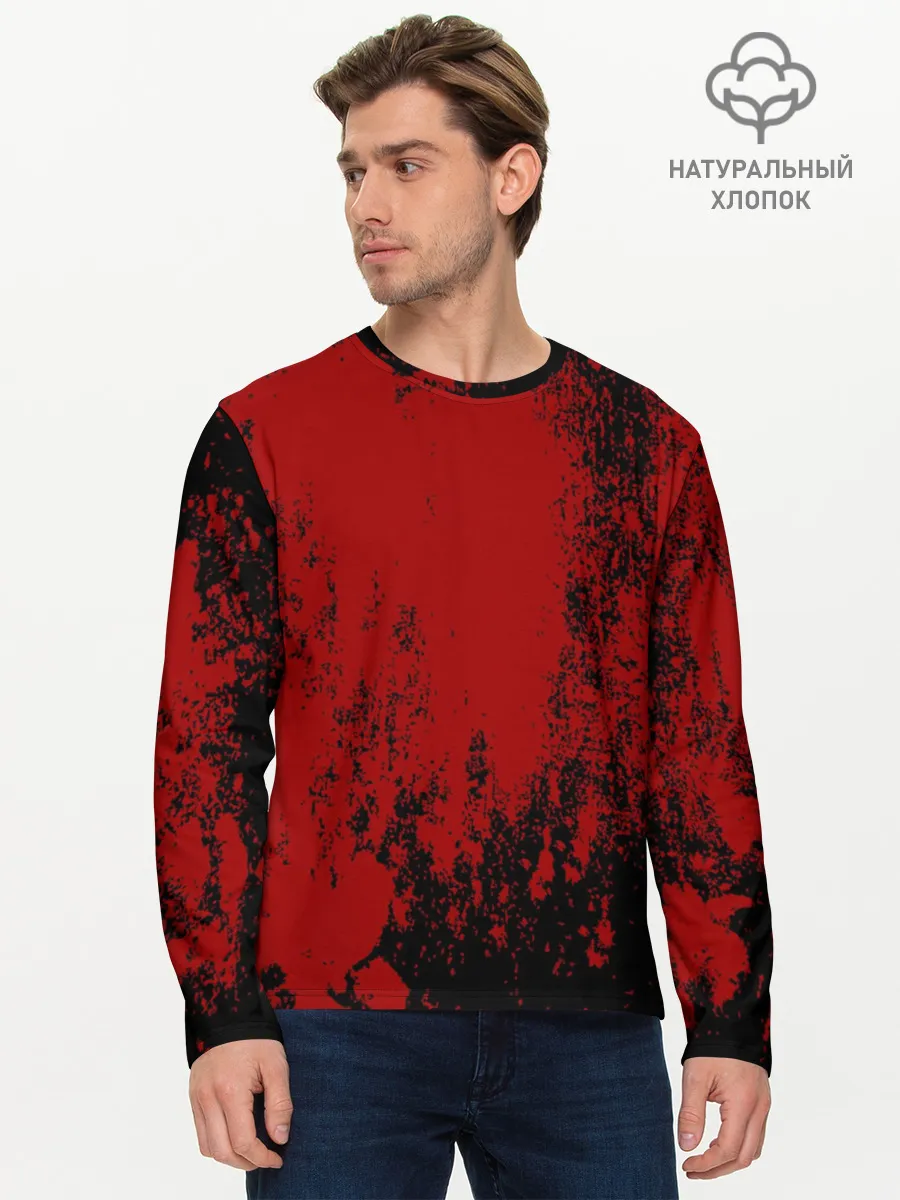 Мужской лонгслив базовый / Red blood