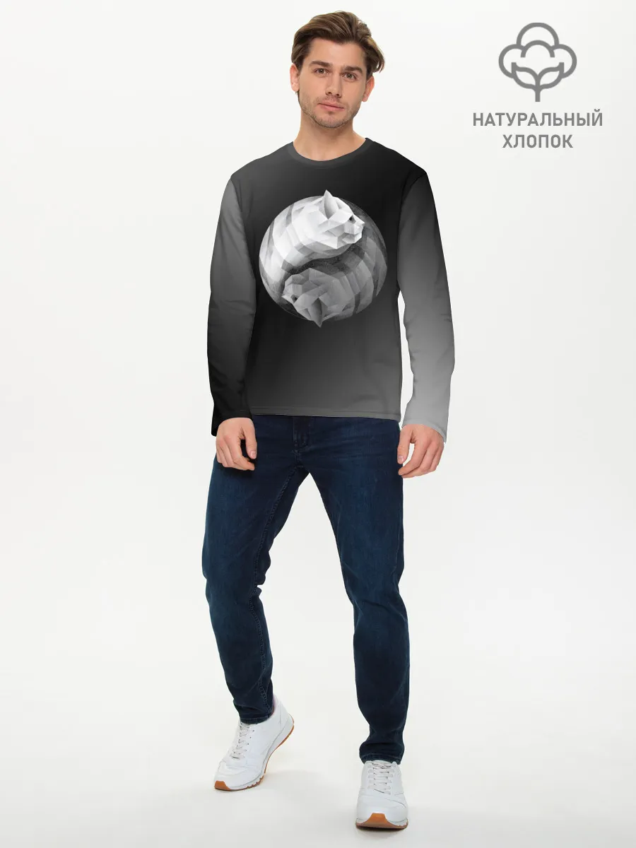 Мужской лонгслив базовый / Янь Янь Котики