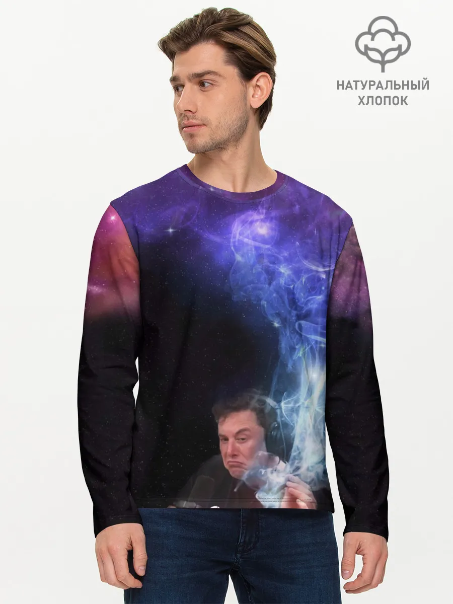 Мужской лонгслив базовый / Elon Musk space Илон Маск