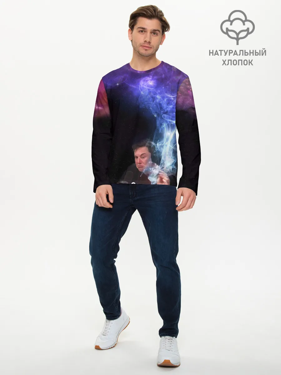 Мужской лонгслив базовый / Elon Musk space Илон Маск