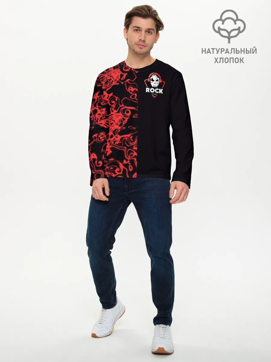 Мужской лонгслив базовый / I Love Rock