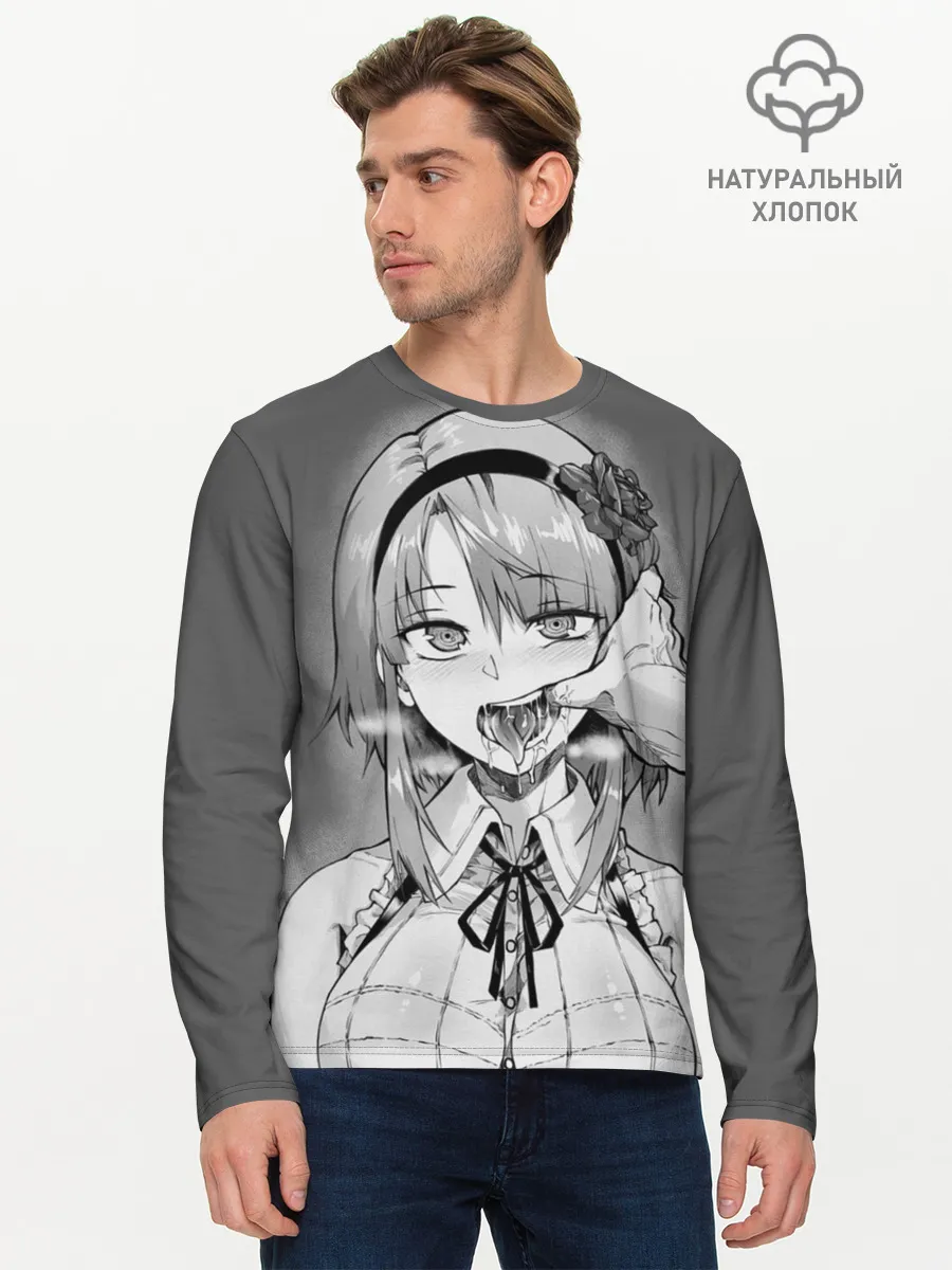 Мужской лонгслив базовый / Show me your pretty mouth