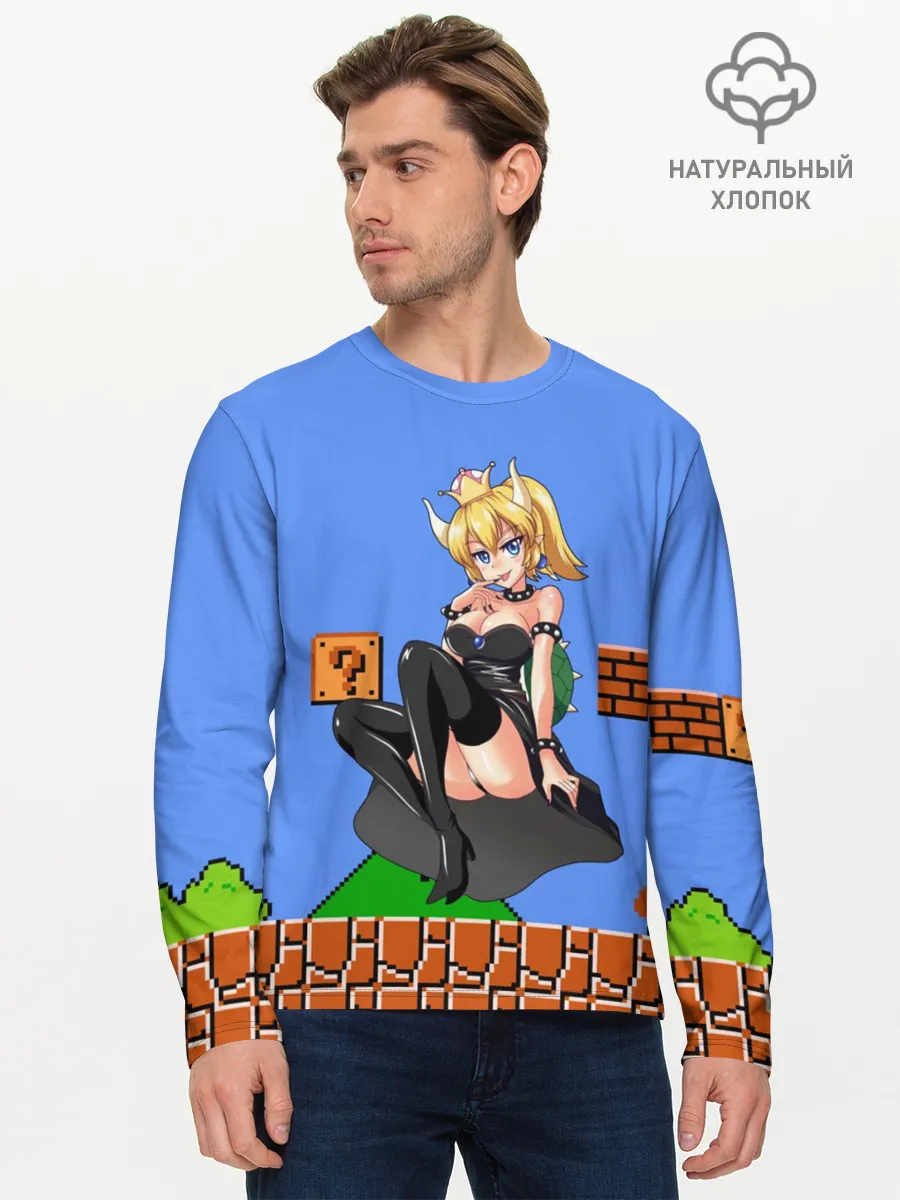 Мужской лонгслив базовый / Bowsette