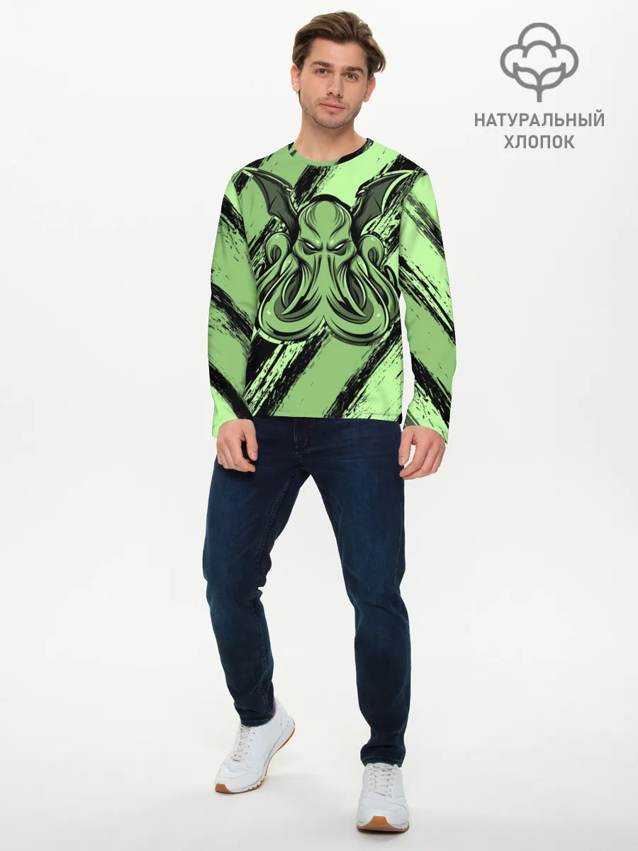 Мужской лонгслив базовый / Ктулху
