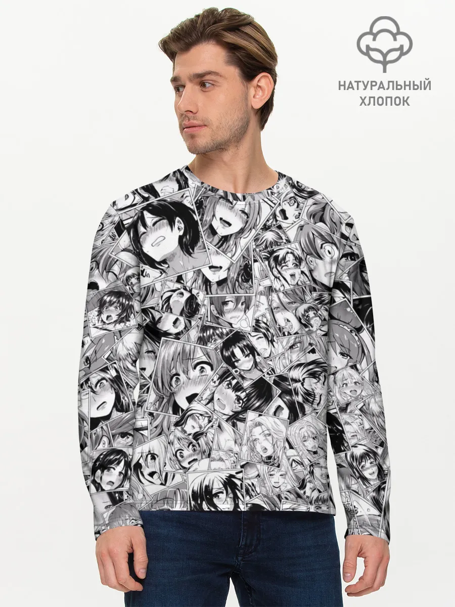 Мужской лонгслив базовый / Manga ahegao