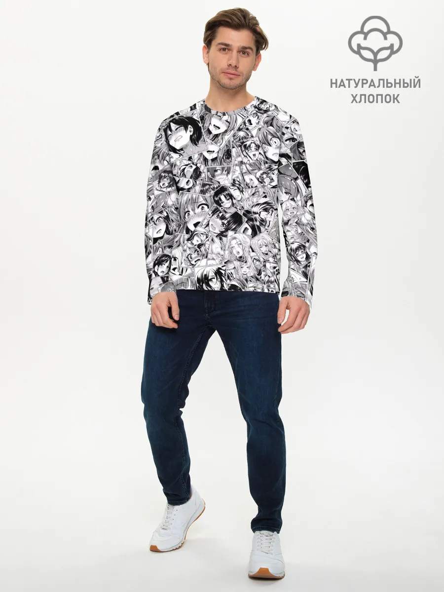 Мужской лонгслив базовый / Manga ahegao