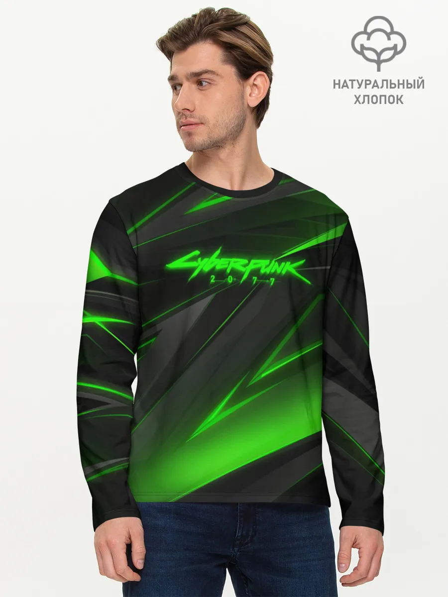 Мужской лонгслив базовый / CYBERPUNK 2077