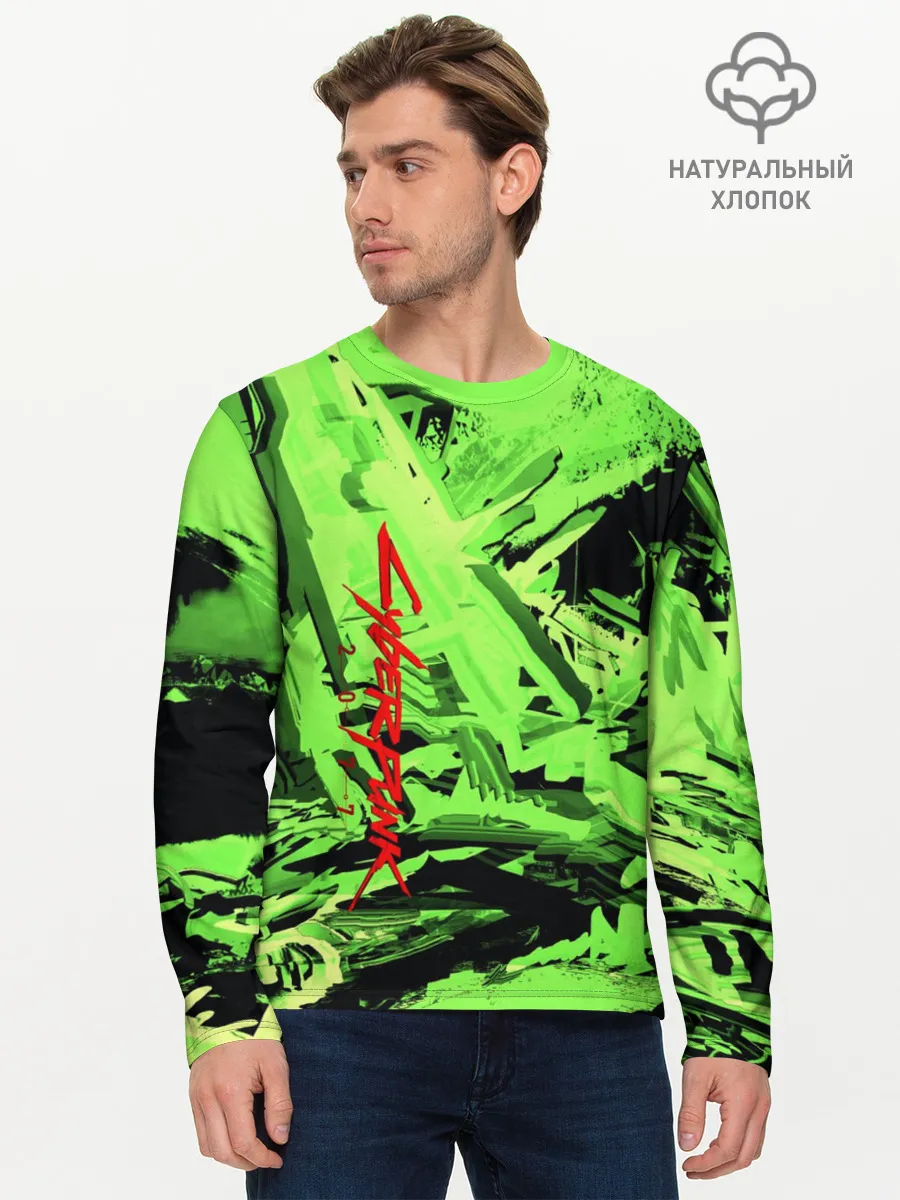 Мужской лонгслив базовый / Cyberpunk 2077