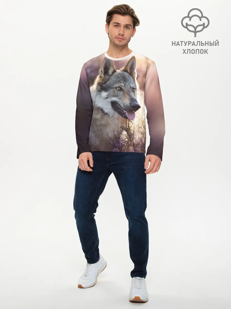 Мужской лонгслив базовый / Волк