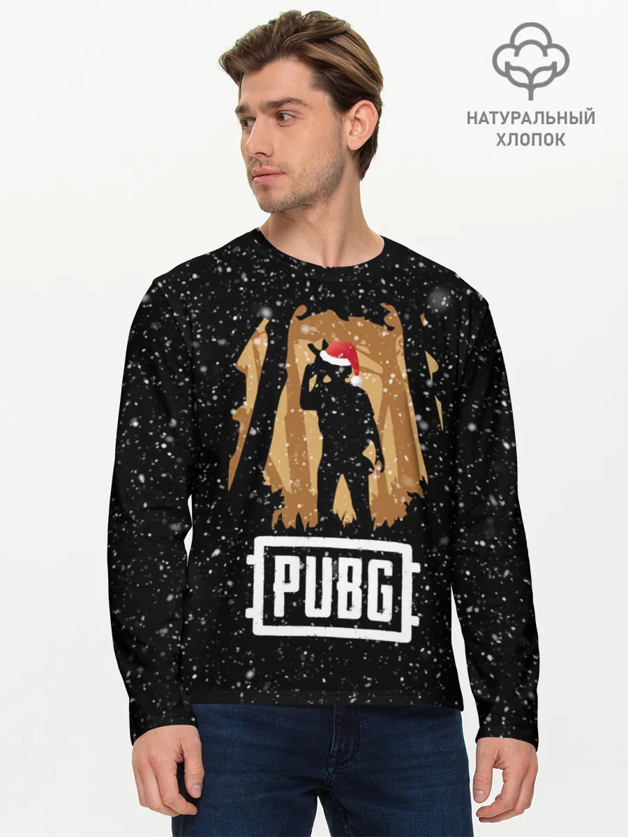 Мужской лонгслив базовый / Новогодний PUBG