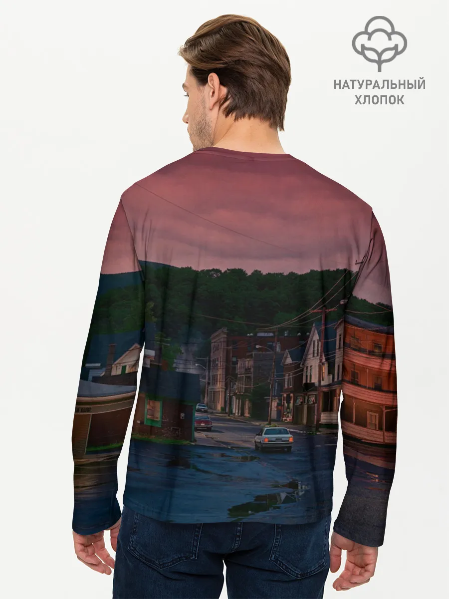 Мужской лонгслив базовый / Кошачья Атака!