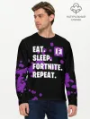 Мужской лонгслив базовый / Eat Sleep Fortnite Repeat