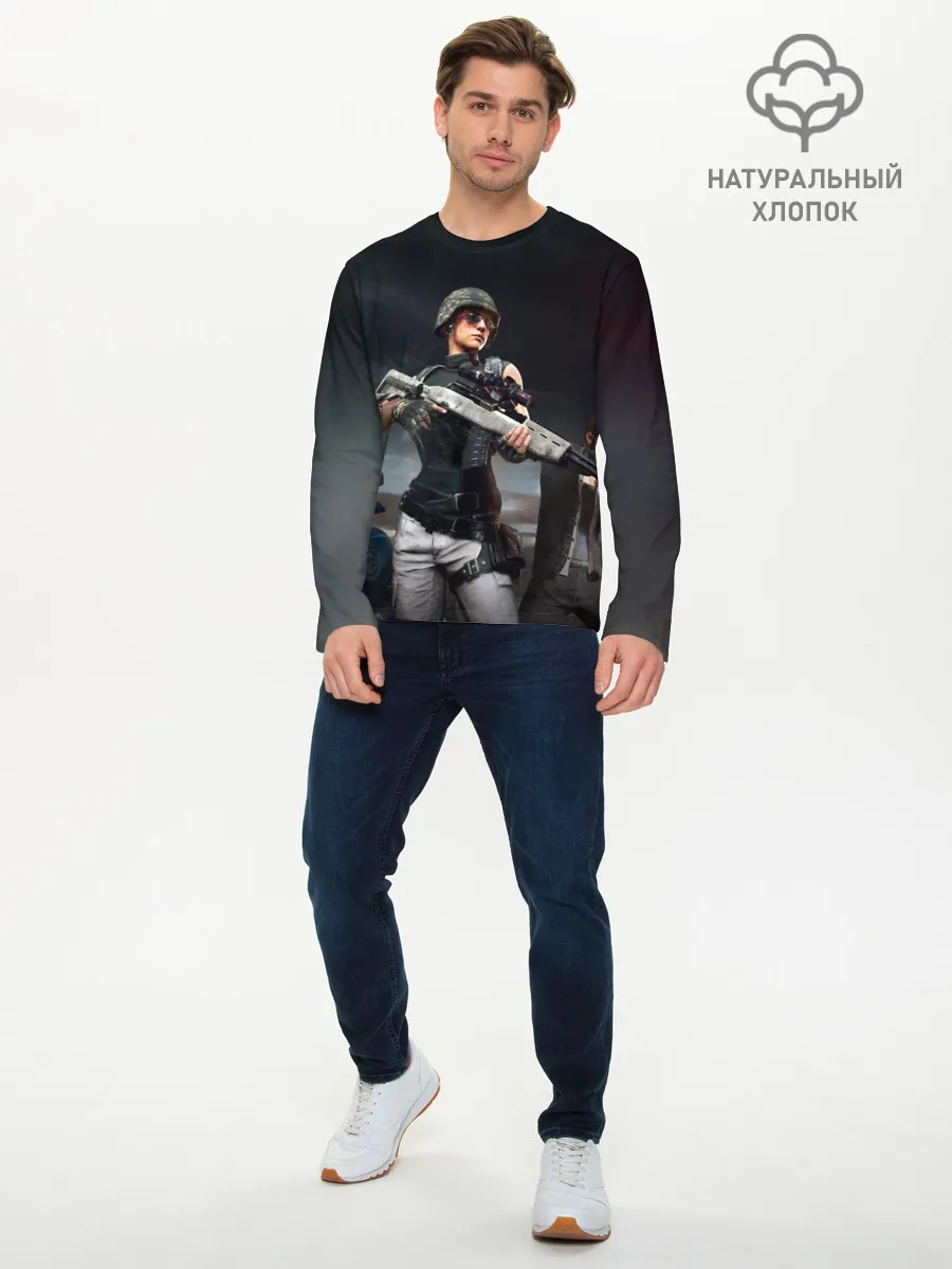 Мужской лонгслив базовый / PUBG
