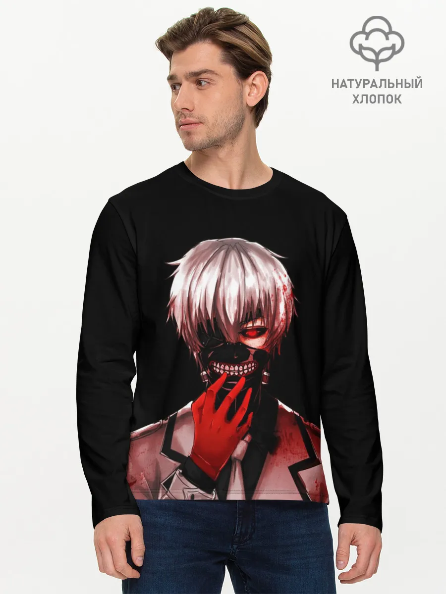 Мужской лонгслив базовый / Ken Kaneki в крови