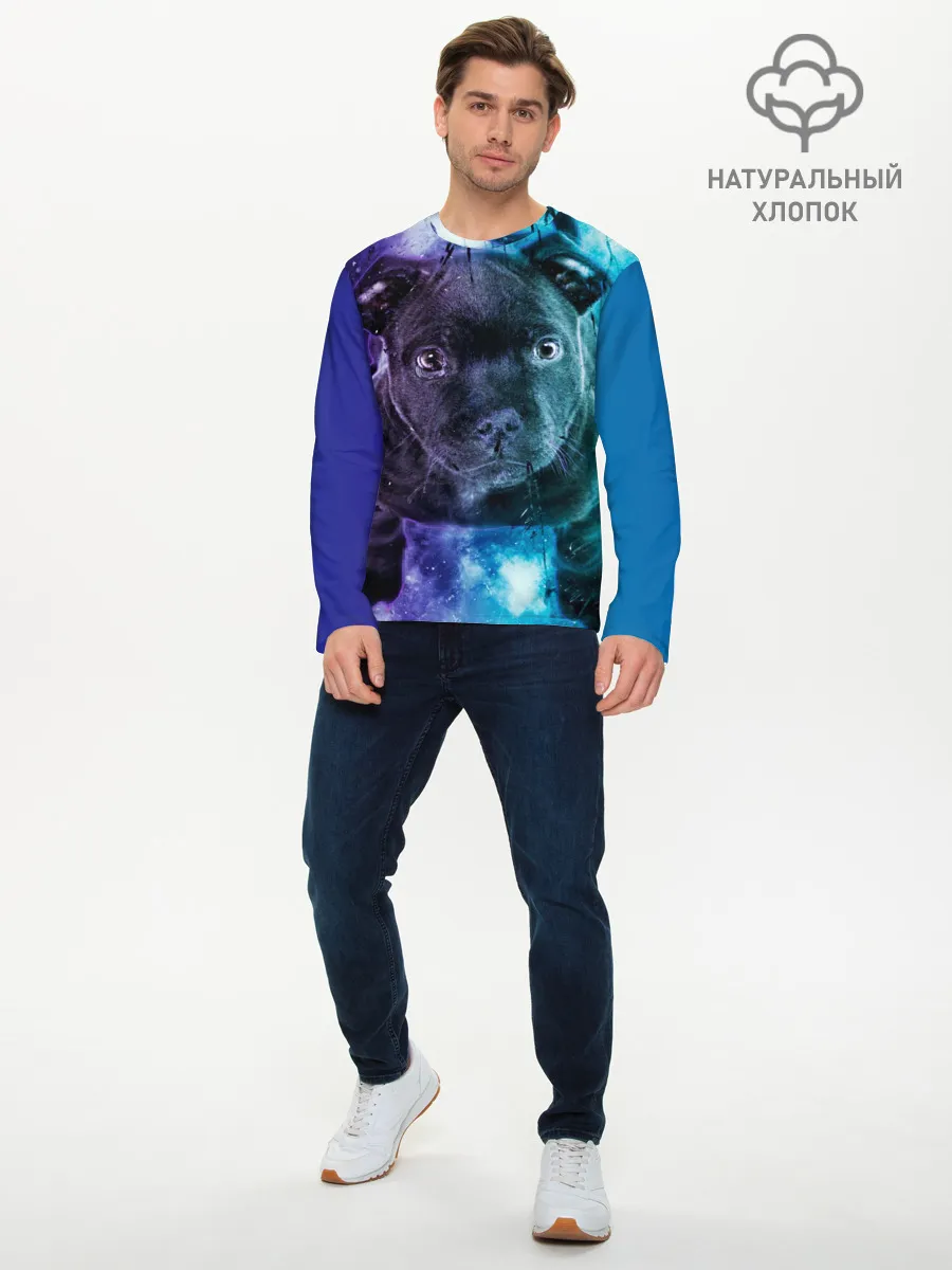 Мужской лонгслив базовый / Милый пёс