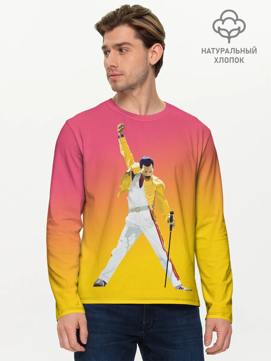 Мужской лонгслив базовый / Queen: Фредди Меркьюри