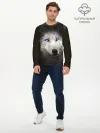 Мужской лонгслив базовый / Голубоглазый волк