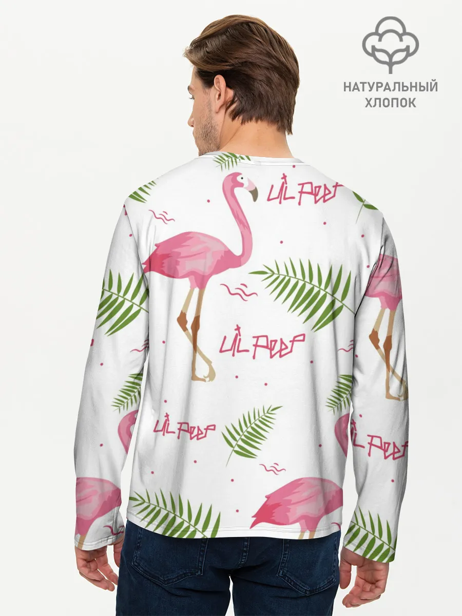 Мужской лонгслив базовый / Lil Peep pink flamingo