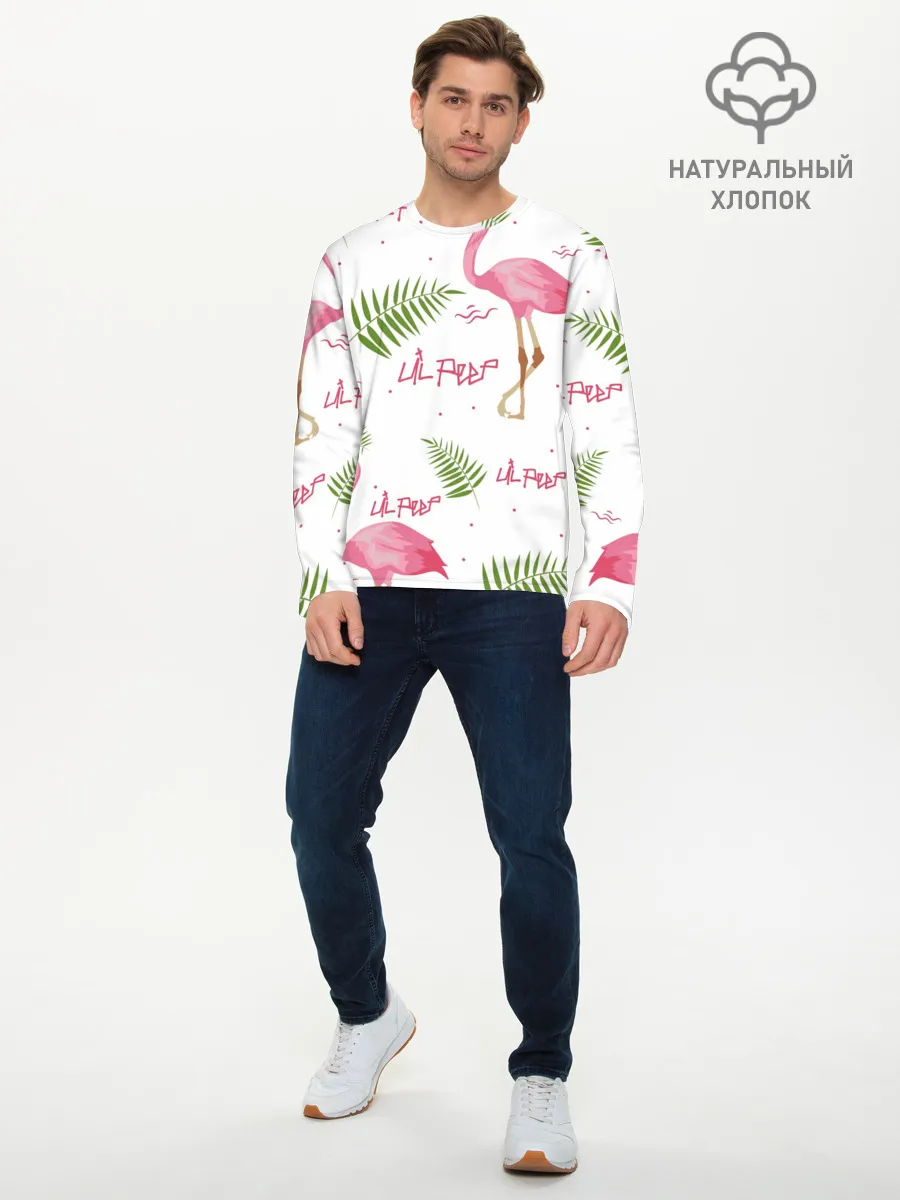 Мужской лонгслив базовый / Lil Peep pink flamingo