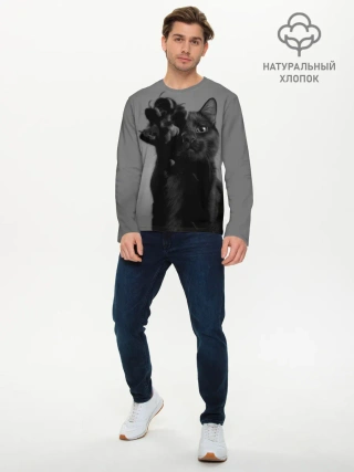 Мужской лонгслив базовый / Котик