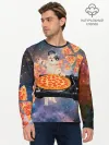 Мужской лонгслив базовый / Кот Диджей