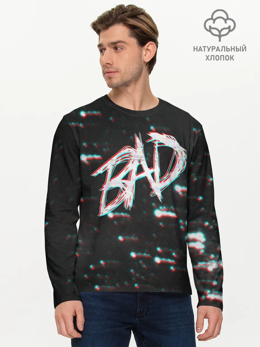 Мужской лонгслив базовый / XXXTentacion - BAD Glitch