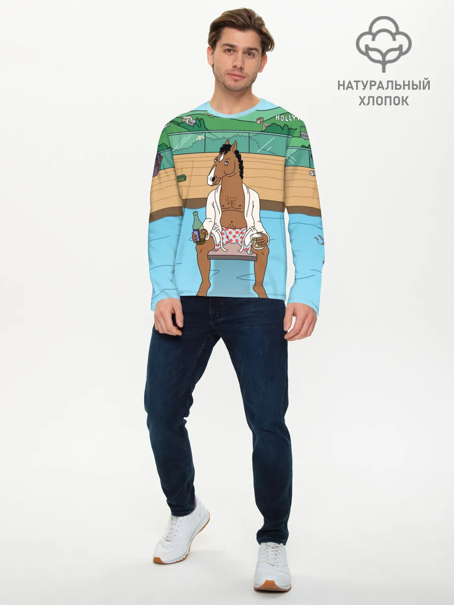 Мужской лонгслив базовый / Конь БоДжек