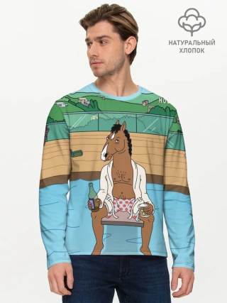 Мужской лонгслив базовый / Конь БоДжек