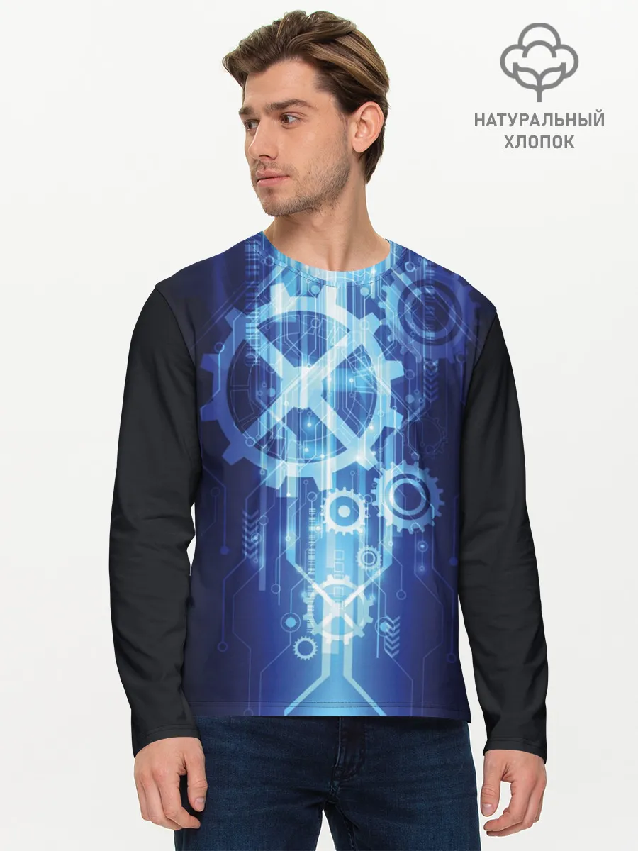 Мужской лонгслив базовый / Hi-Tech