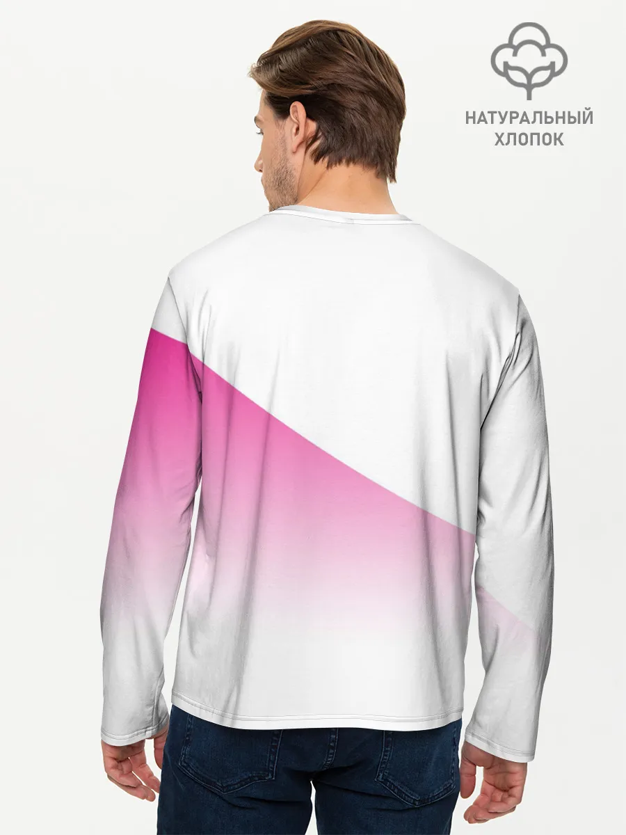 Мужской лонгслив базовый / Лого джоджо розовый треугольник