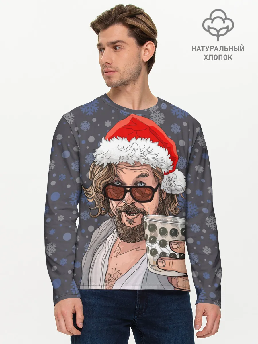 Мужской лонгслив базовый / Лебовски Санта