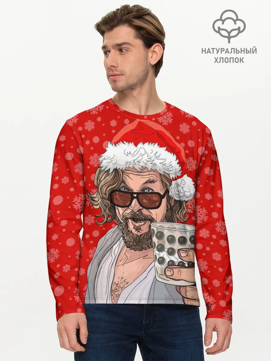 Мужской лонгслив базовый / Лебовски Санта