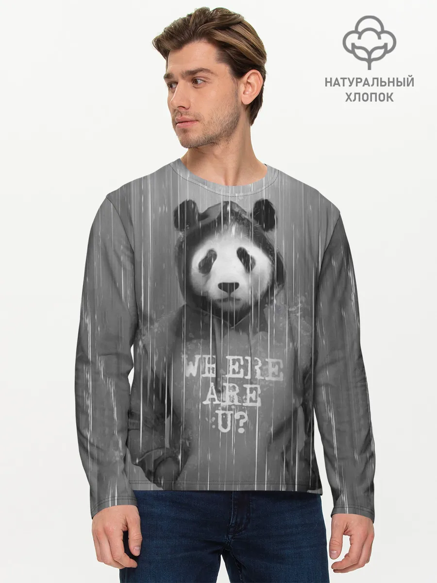 Мужской лонгслив базовый / Панда