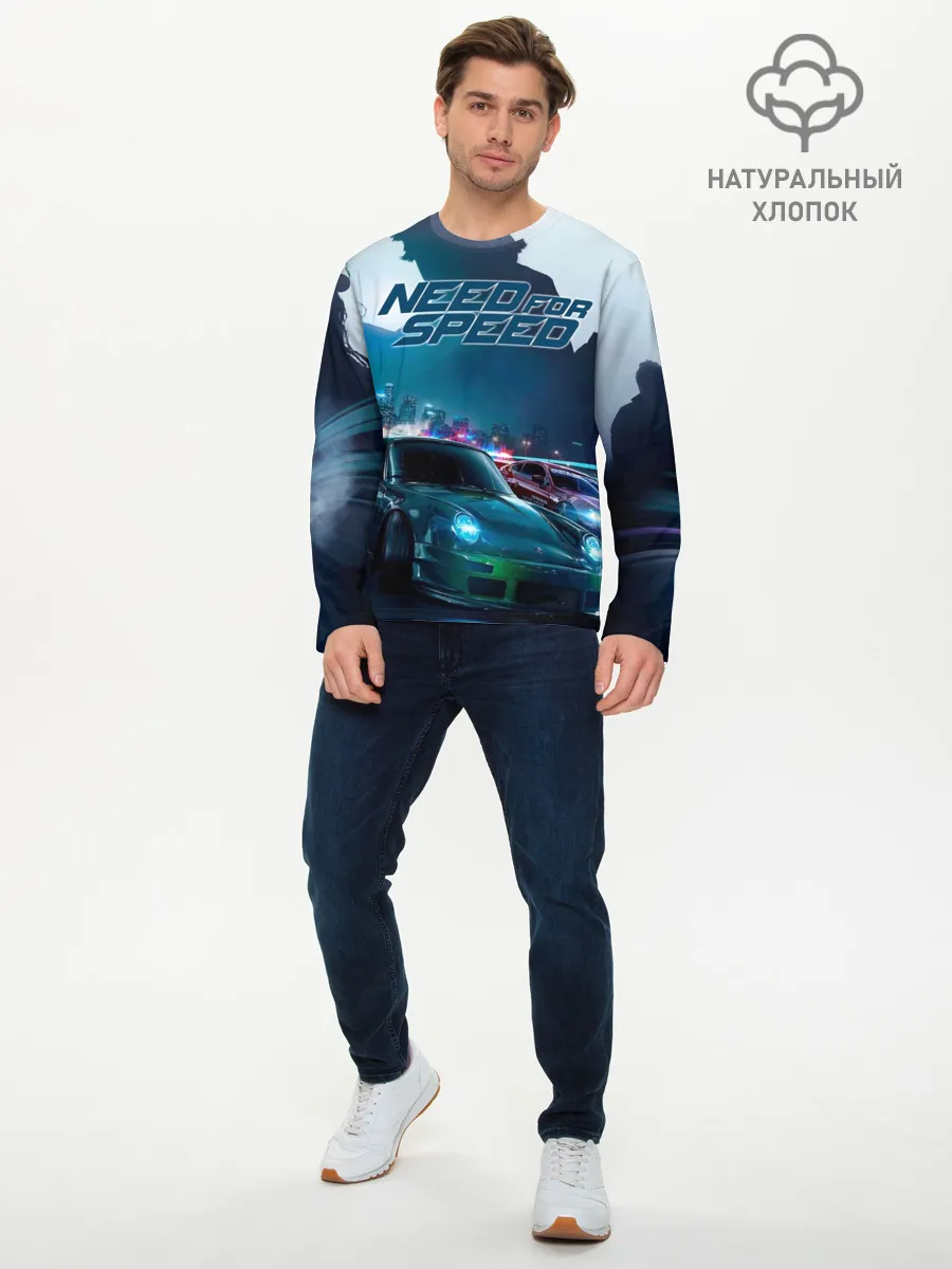 Мужской лонгслив базовый / Need for Speed