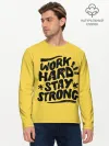 Мужской лонгслив базовый / Work hard