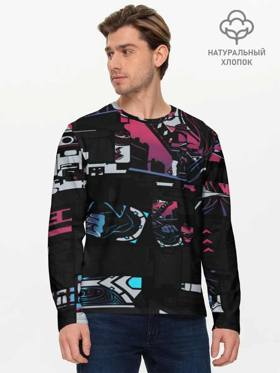 Мужской лонгслив базовый / Неонуар | CS:GO