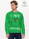 Мужской лонгслив базовый / I hate christmas