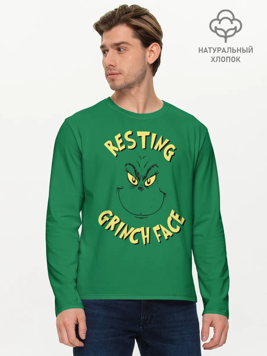 Мужской лонгслив базовый / Resting Grinch Face