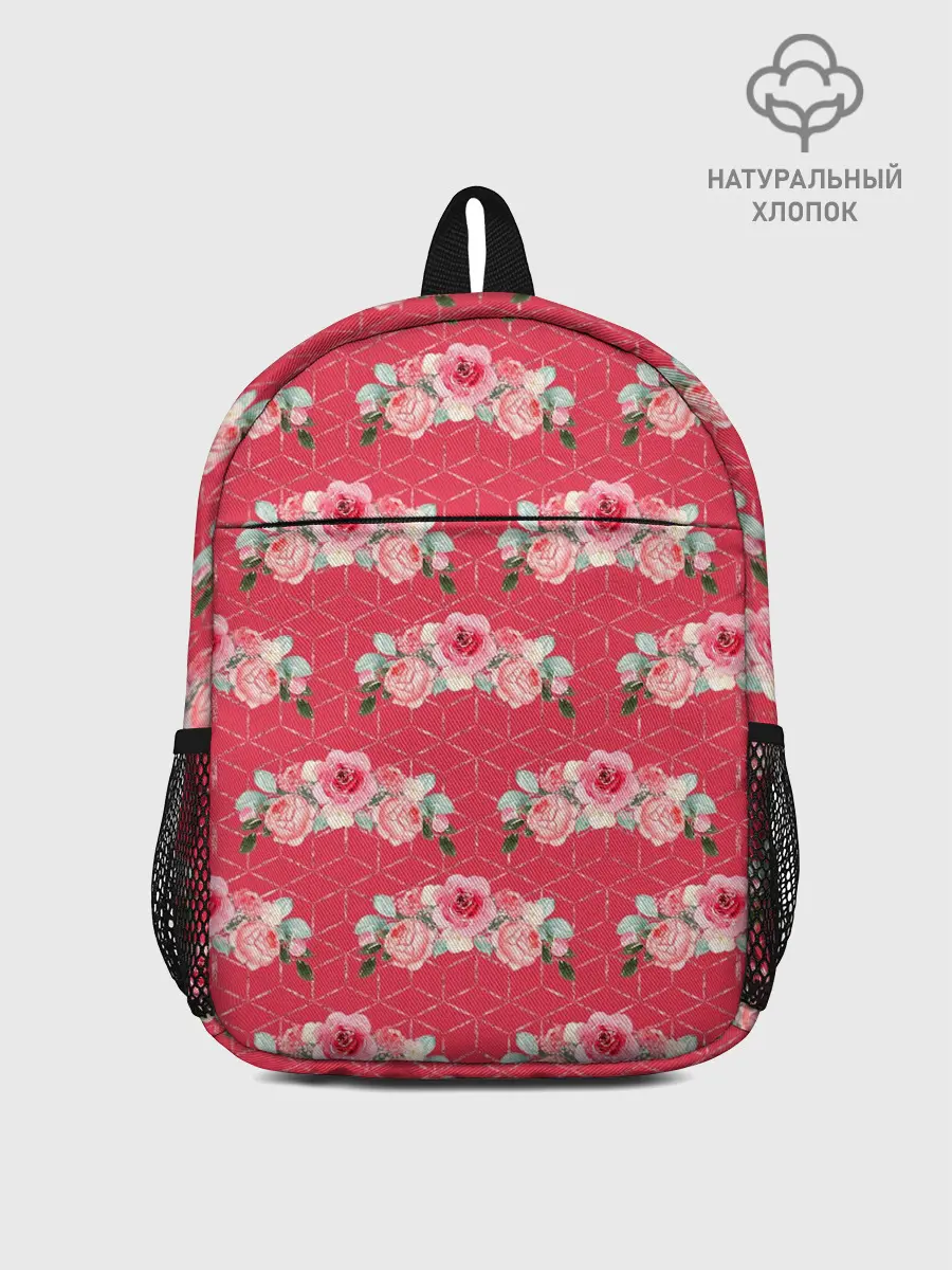 Рюкзак детский / Красные розы паттерн