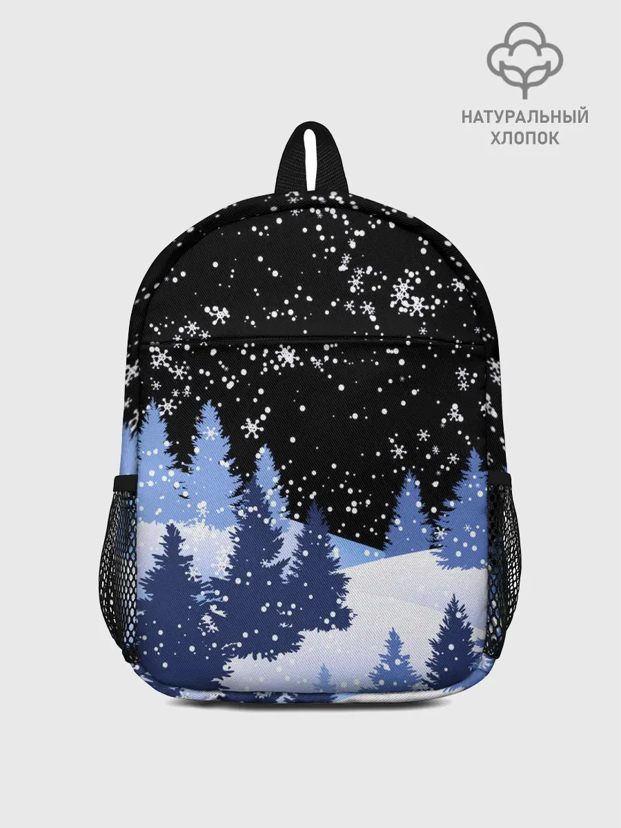 Рюкзак детский / Снежная ночь в зимнем лесу