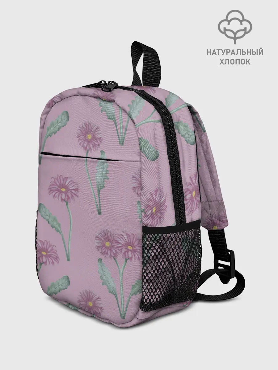 Рюкзак детский / Розовые герберы на розовом фоне