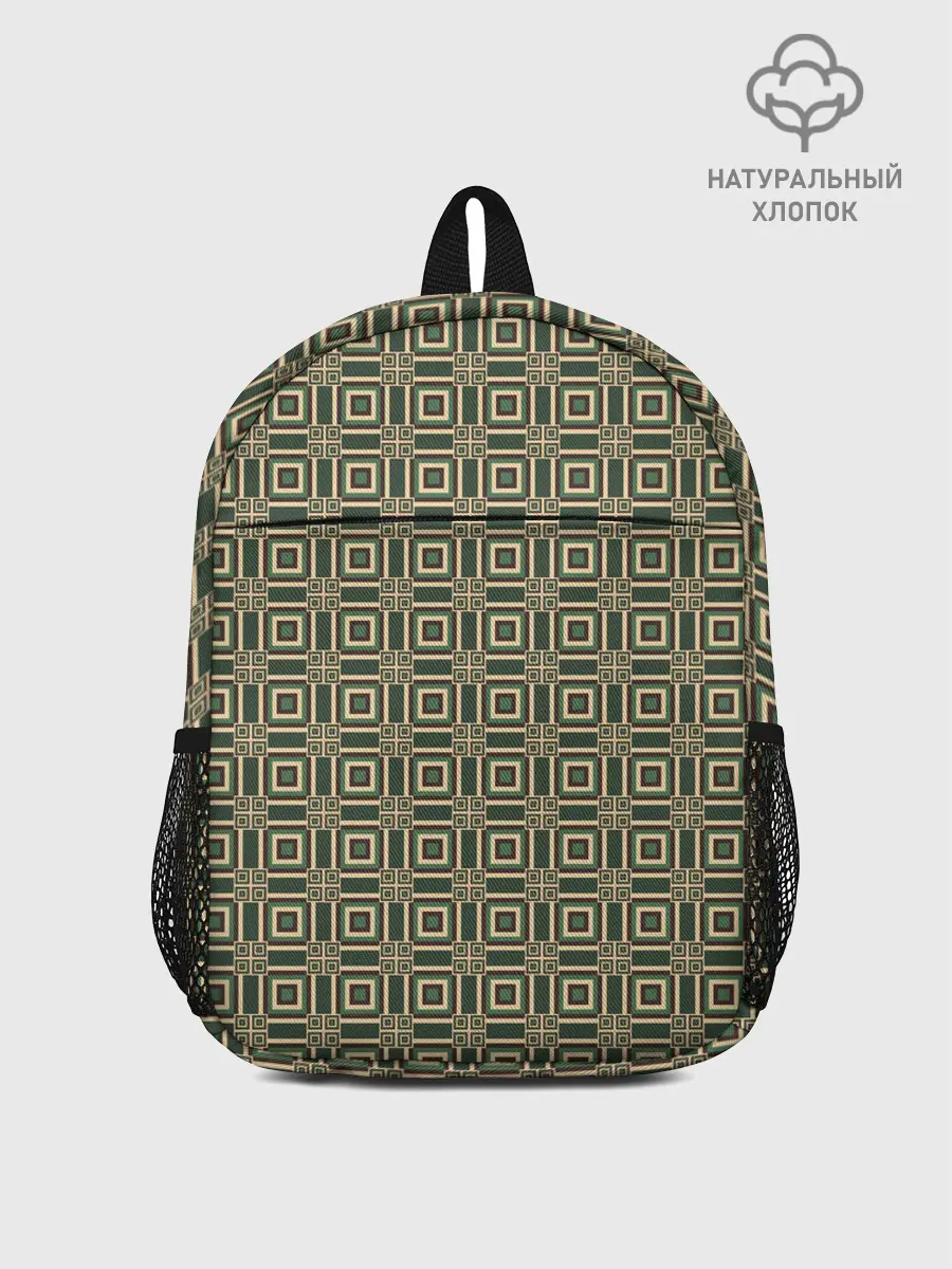 Рюкзак детский / Абстракция из зеленых квадратов