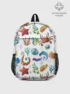 Рюкзак детский / Морской паттерн с крабами и водорослями