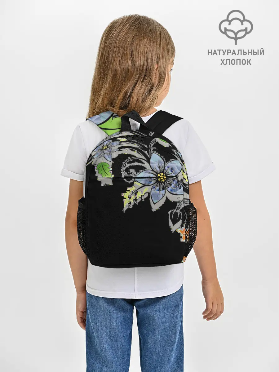 Рюкзак детский / Цветочная композиция с бабочками